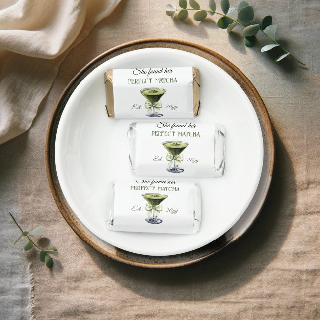 Retro She Found Her Perfect Matcha Bridal Shower Hershey's Miniatures (Creator Uploaded)