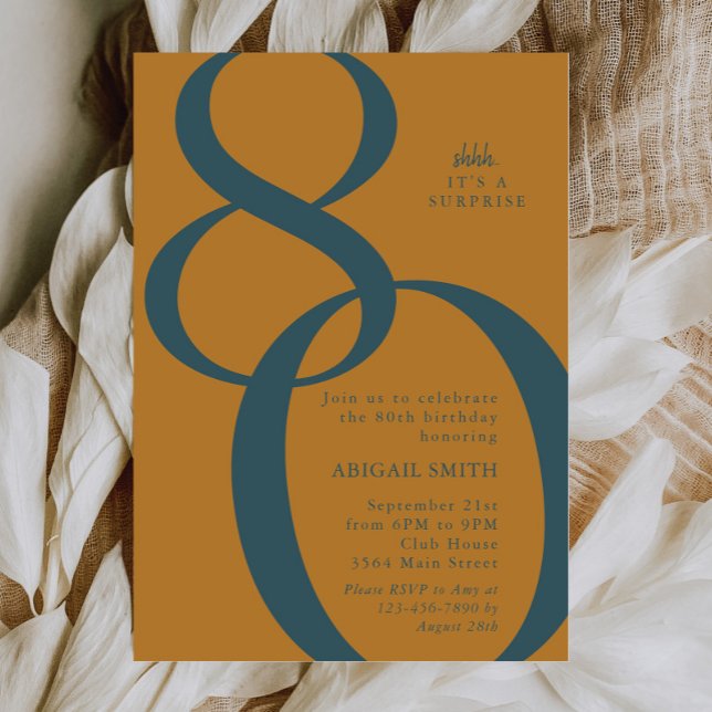 Retro Shh It's a Surprise 80th Birthday Party Invitation (Creator Uploaded)