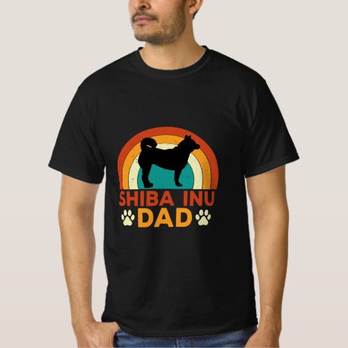 Retro Shiba Inu Dad T_Shirt
