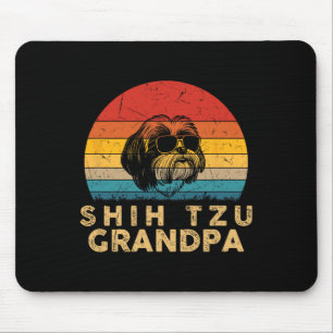 Retro Shih Tzu Grandpa Dog Lover Paw Dad Fathers D Mouse Pad