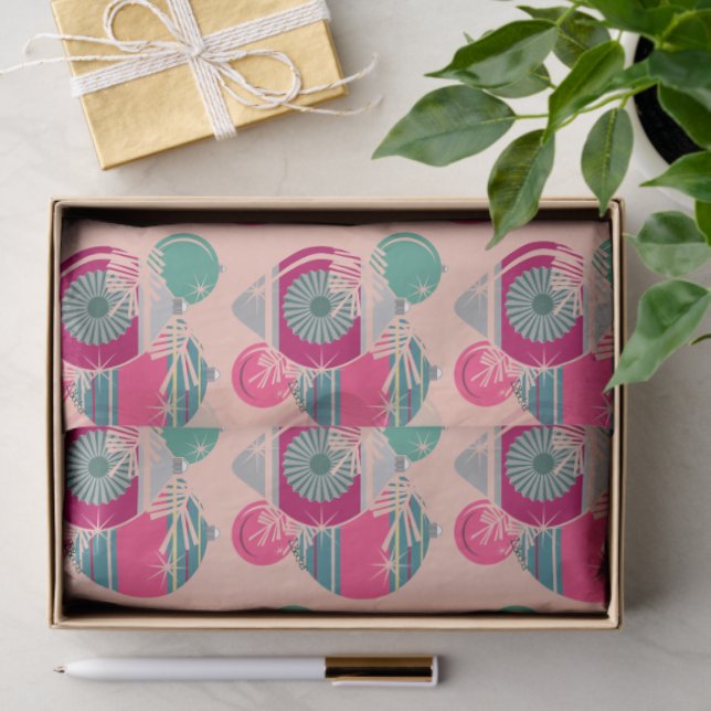 Retro Shiny Brite Ornaments Christmas Tissue Paper (Gift)