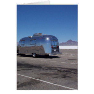 Retro shiny trip travel camping trailer camper fun cards