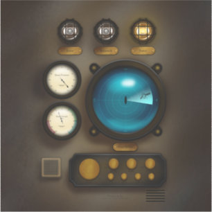 Retro Ship Control Panel Steampunk Phone or Tablet Sticker