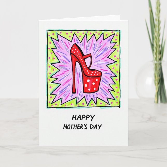 Retro Shoe Mothers Day Art Card (Front)