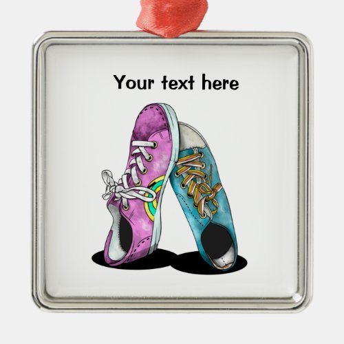 Retro shoes metal ornament