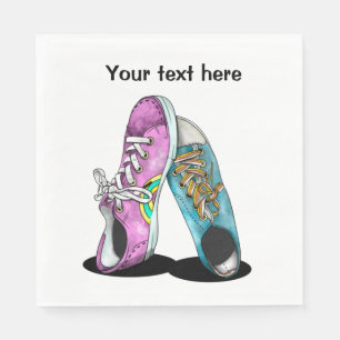 Retro shoes napkins