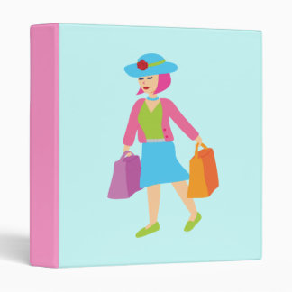 Retro Shopping Girl Binder
