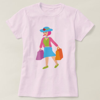 Retro Shopping Girl T-Shirt