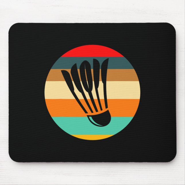 Retro Shuttle Badminton  Mouse Pad (Front)