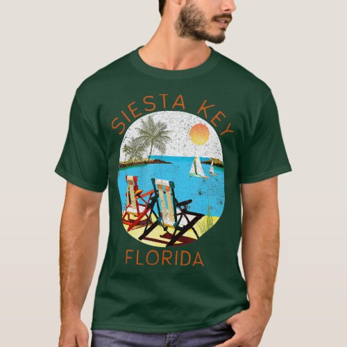 Retro Siesta Key Souvenir  Vintage beach Vacation  T_Shirt