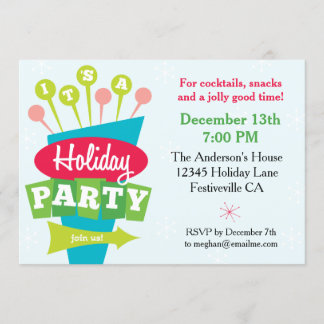 Retro Sign Holiday Party Invitation