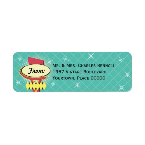 Retro Sign Return Address Label