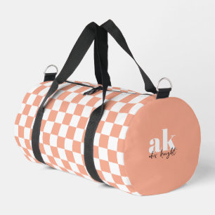 Retro Signature Monogram Checkered Duffle Bag