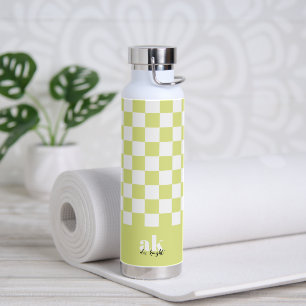 Retro Signature Monogram Checkered Water Bottle