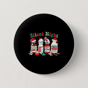 Retro Silent Night Xmas Nurse Christmas Doctor Er Button
