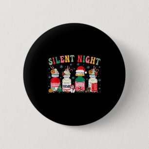 Retro Silent Night Xmas Nurse Christmas Doctor Er Button