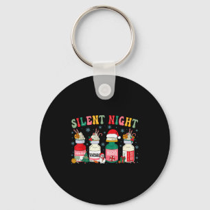 Retro Silent Night Xmas Nurse Christmas Doctor Er Keychain