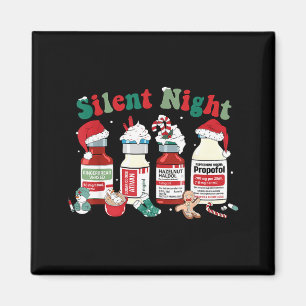 Retro Silent Night Xmas Nurse Christmas Doctor Er Magnet
