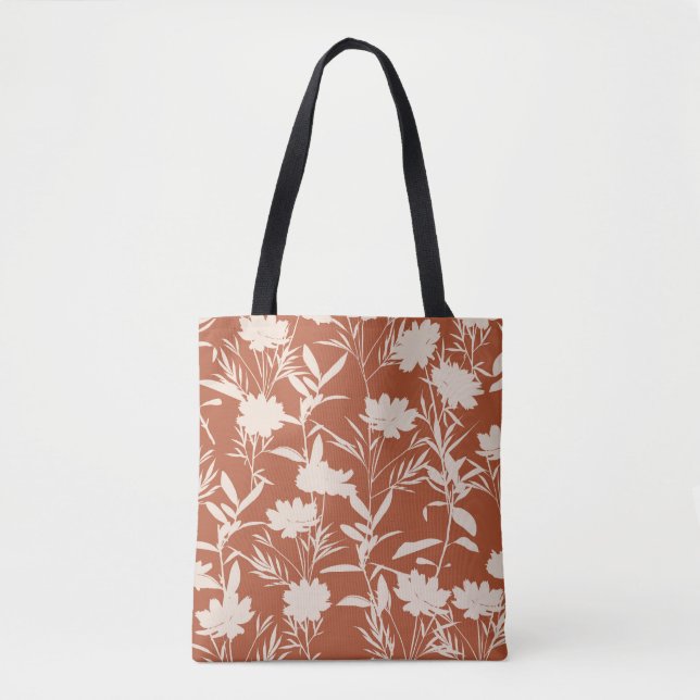Retro silhouette meadow flowers seamless pattern i tote bag (Front)