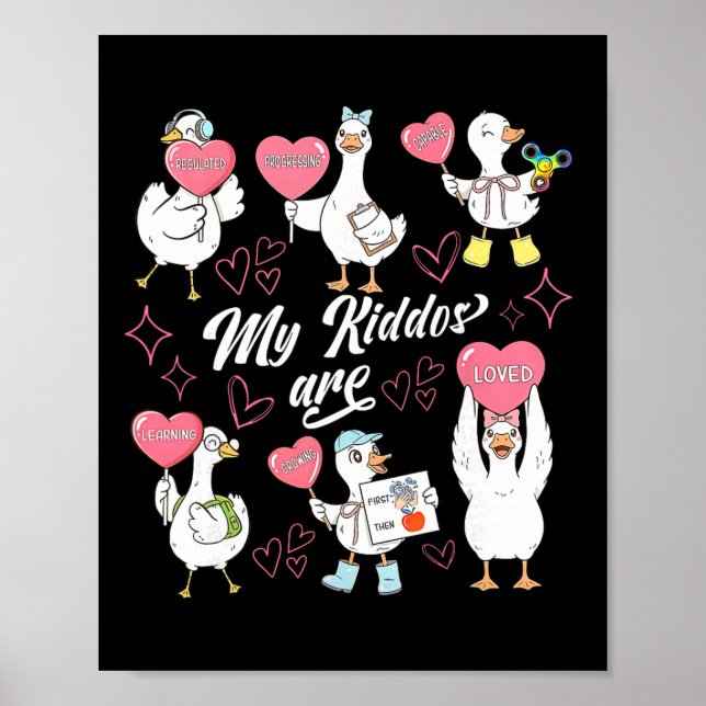 Retro Silly Goose Valentine A Applied Behavior Ana Poster (Front)