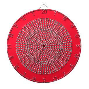Retro Silver and Red Art Deco Dart Board