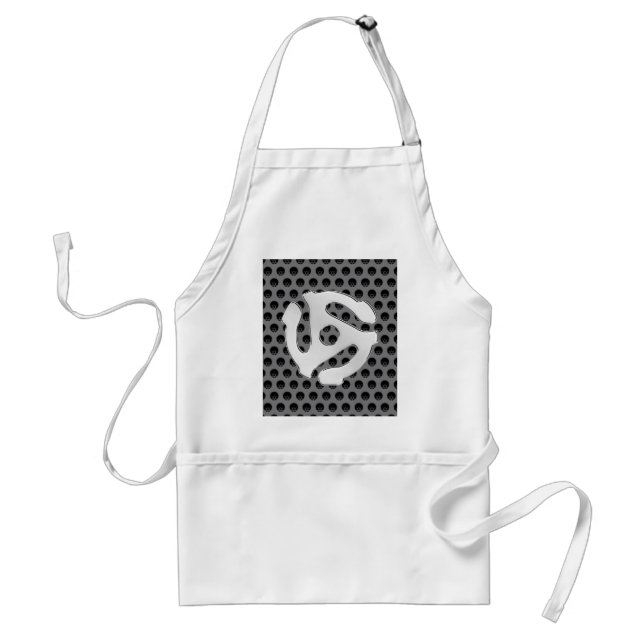 Retro Silver Chrome Like 45 spacer Adult Apron (Front)
