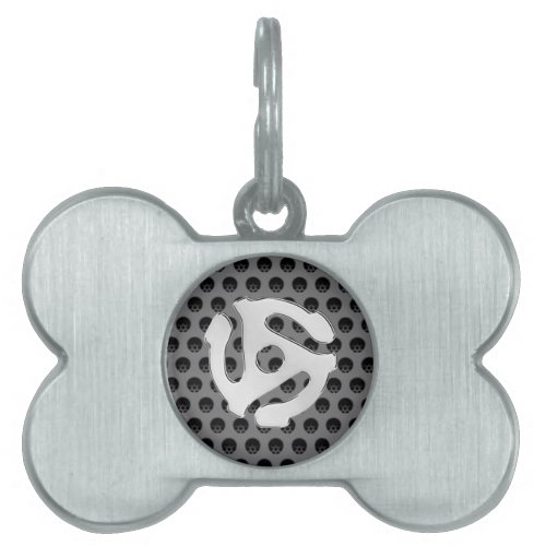 Retro Silver Chrome Like 45 spacer Pet Tag