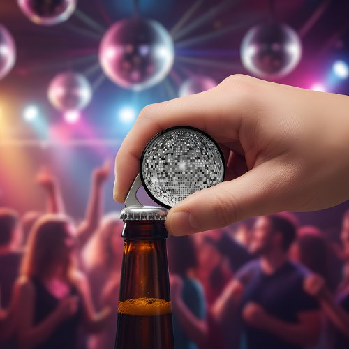 Retro Silver Disco Ball - Party Mirror Ball Bottle Opener