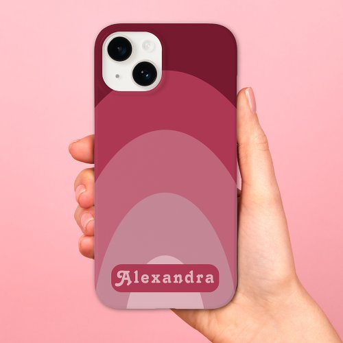 Retro Simple Arch Name Pink Case_Mate iPhone 14 Case