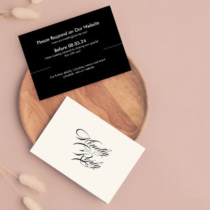 Retro simple black & white checkered RSVP Wedding Card