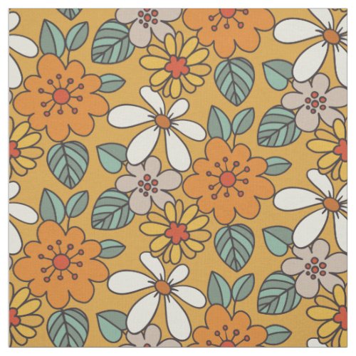 Retro Simple Floral Pattern Fabric