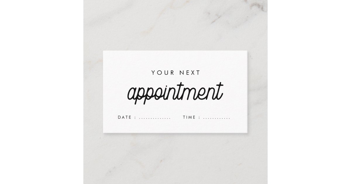 Retro simple font modern health professional appointment card | Zazzle
