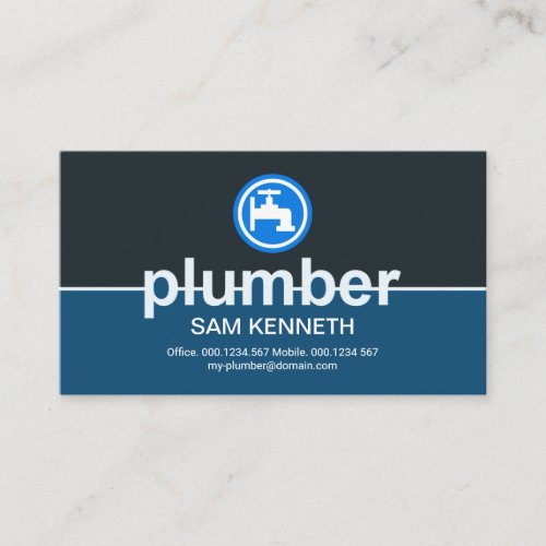 Retro Simple Plumber Signage Plumbing Contractor Business Card