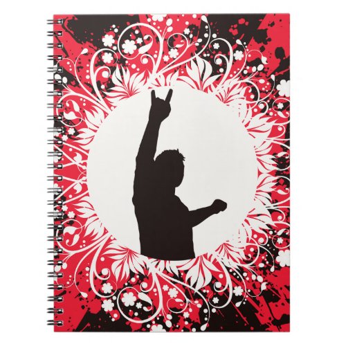 Retro Singer Red And Black Notebook