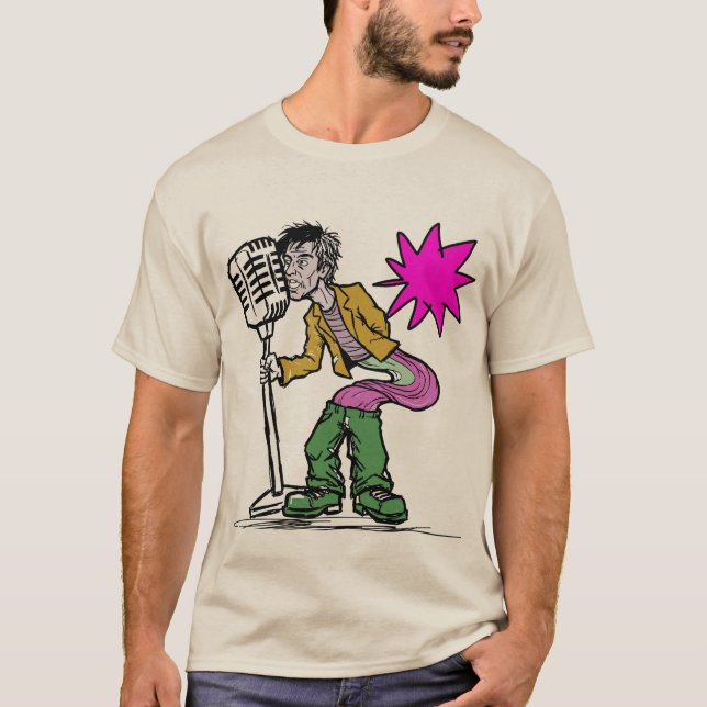 Retro Singing Expressionism Art Design T-Shirt (Front)