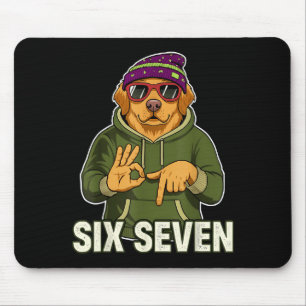Retro Six Seven Golden Retriever Graphic Gift Men  Mouse Pad