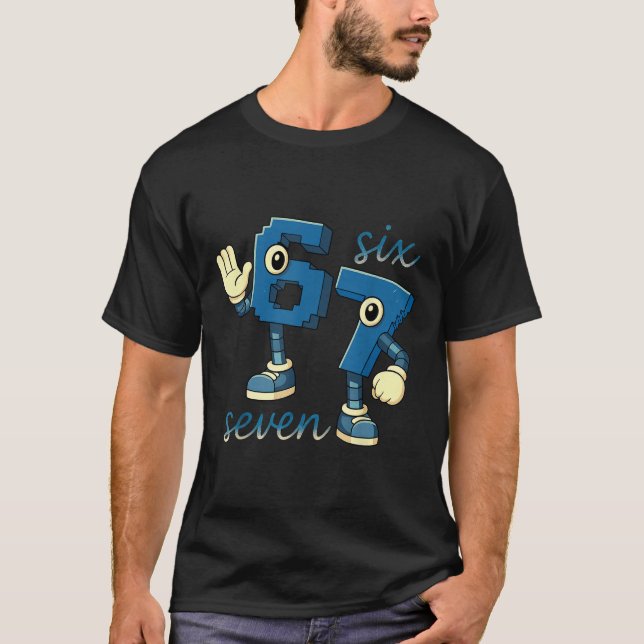 Retro Six Seven Number Meme Brainrot Gift For Men  T-Shirt (Front)