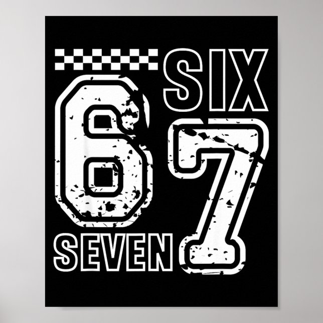 Retro Six Seven Numbers Clever Humor 6 7 Meme Mens Poster (Front)