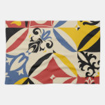 Retro Sixties Azulejos Geometric Pattern Kitchen Towel