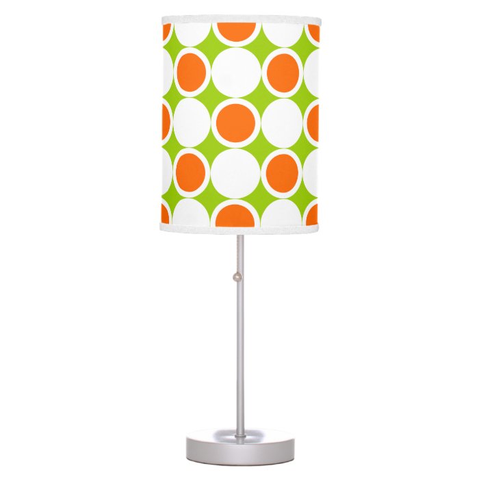 Retro sixties orange green white desk lamps