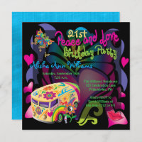 Retro Sixties Peace and Love 21st Birthday Party