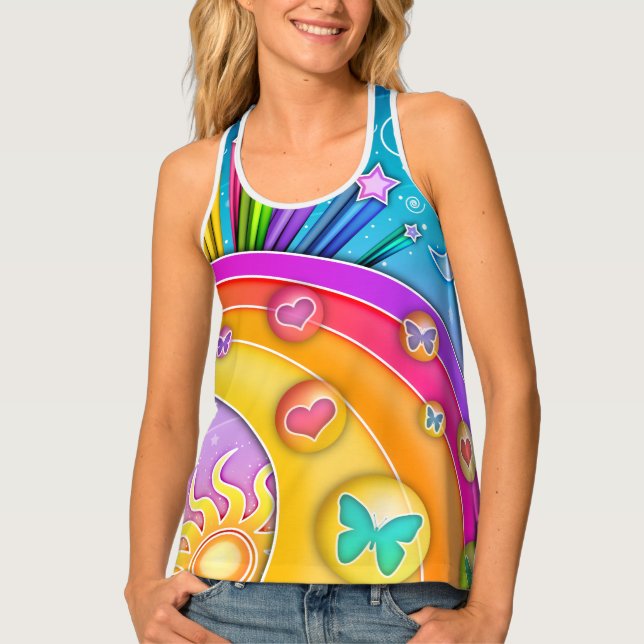 RETRO SIXTIES POP ART SKY TANK TOP (Front)