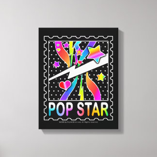 Retro Sixties Pop Star, Black Canvas Print