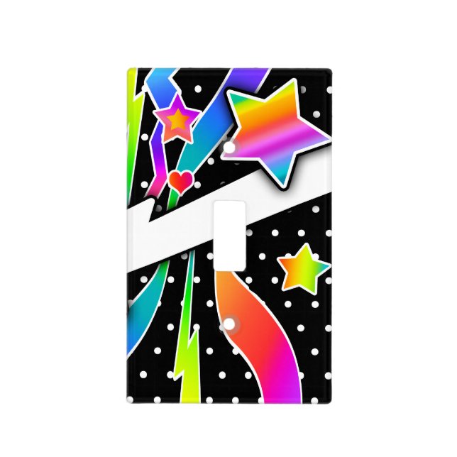 Retro Sixties Pop Star, Black Light Switch Cover (Front)