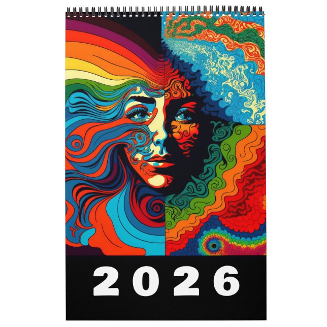 Retro Sixties Psychedelic Art 2026 Calendar (Cover)