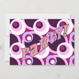 Retro sixties/seventies party circles invitation