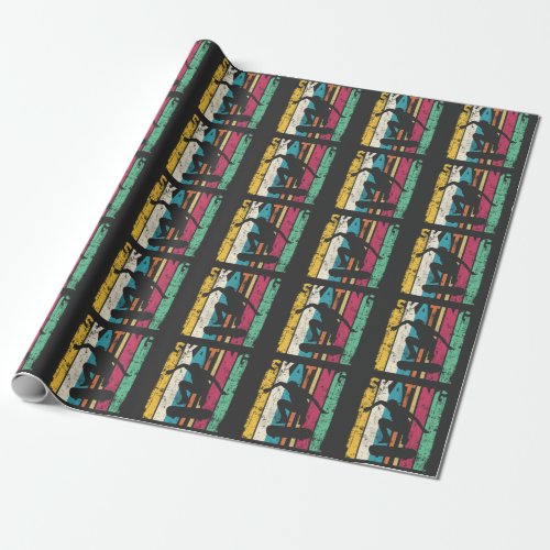 Retro Skateboard Jump Skating Silhouette Wrapping Paper