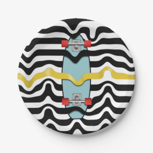 Retro Skateboard Paper Plates
