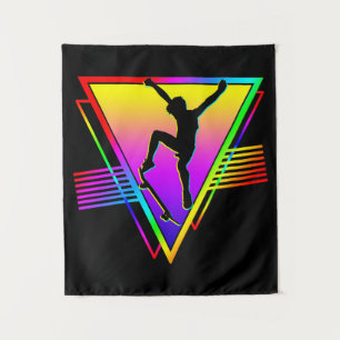 Retro Skateboarding Silhouette Skater Tapestry