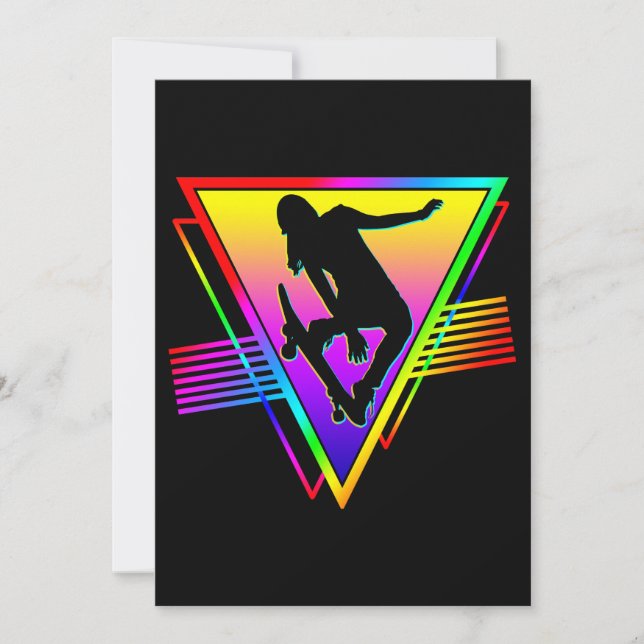 Retro Skateboarding Skater Invitation (Front)